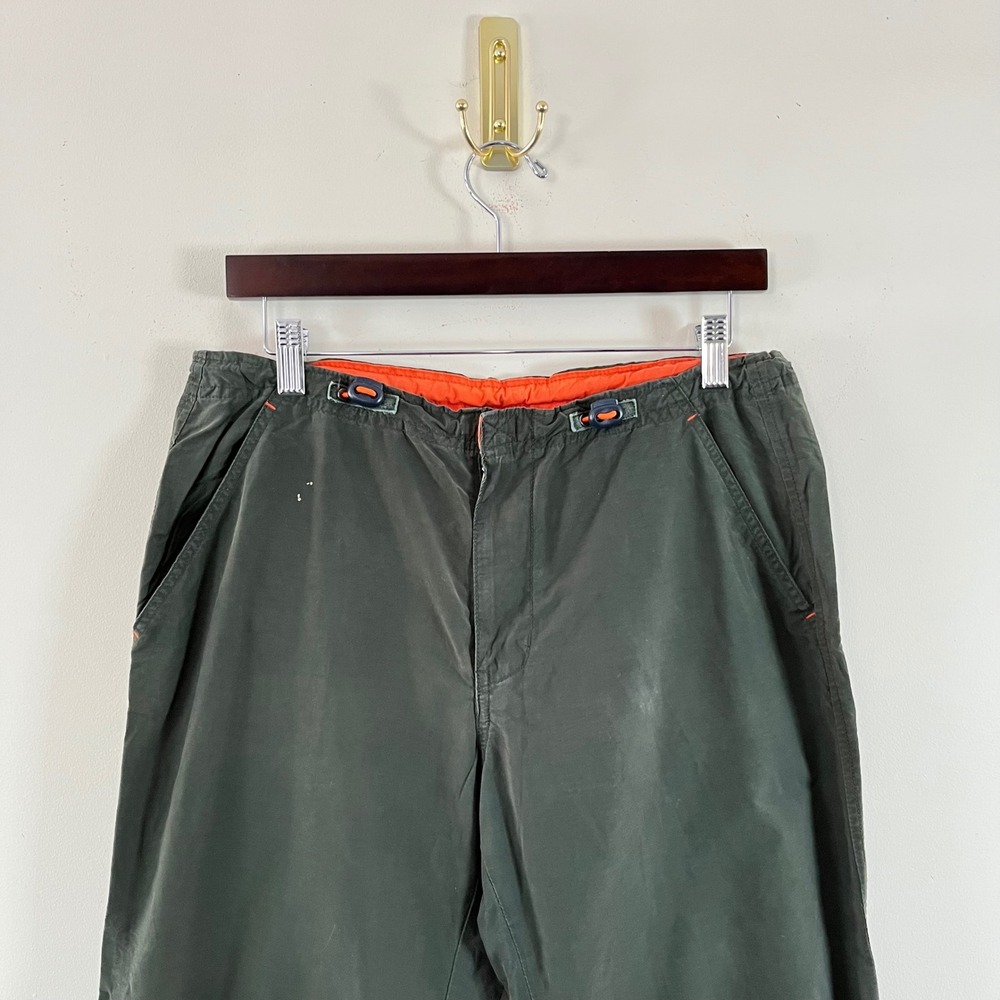 Vintage Y2K Abercrombie & Fitch Capri Pants Army Green Orange Womens 6 Utility - Picture 3 of 9